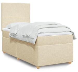 VidaXL Κρεβάτι Boxspring με Στρώμα Κρεμ 80 x 200 εκ. Υφασμάτινο