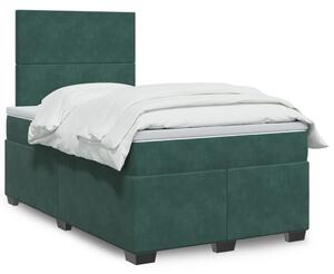 VidaXL Κρεβάτι Boxspring με Στρώμα Σκούρο Πράσινο 120x190εκ. Βελούδινο