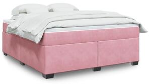 VidaXL Κρεβάτι Boxspring με Στρώμα Ροζ 180x200 εκ. Βελούδινο