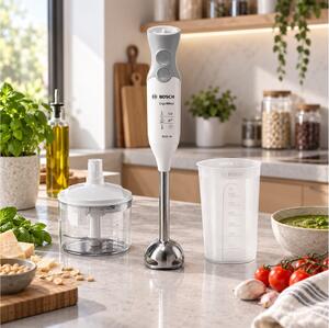 Ραβδομπλέντερ Bosch ErgoMixx MSM66120 με ισχύ 600W και 12 ταχύτητες - White