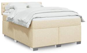 VidaXL Κρεβάτι Boxspring με Στρώμα Κρεμ 160x200 εκ. Υφασμάτινο