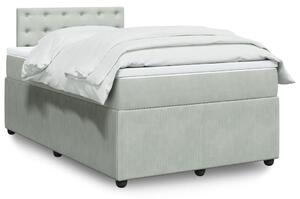 VidaXL Κρεβάτι Boxspring με Στρώμα Ανοιχτό Γκρι 120x200 εκ. Βελούδινο