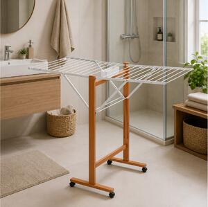 Πτυσσόμενη Απλώστρα Rondine ARiT από ξύλο, με συνολική επιφάνεια απλώματος 13m και διαστάσεις 126x68x105cm - Cherry Wood