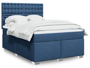 VidaXL Κρεβάτι Boxspring με Στρώμα Μπλε 140x200 εκ. Υφασμάτινο