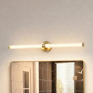 Lucande LED απλίκα Melisa, χρυσό, 90 cm, CCT, IP44, Χρυσό / Ορείχαλκου, Μπάνιο, Γυαλί, σύγχρονο