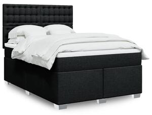 VidaXL Κρεβάτι Boxspring με Στρώμα Μαύρο 140x200 εκ. Υφασμάτινο