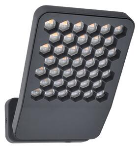 LUTEC Εξωτερικός φωτιστικός τοίχου LED ATLANTIS, σκούρο γκρι, 22 cm, μέταλλο, IP54, Γκρι, Αλουμίνιο, σύγχρονο