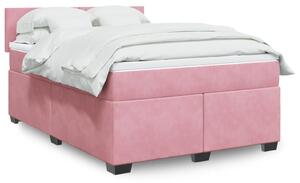 VidaXL Κρεβάτι Boxspring με Στρώμα Ροζ 160x200 εκ. Βελούδινο