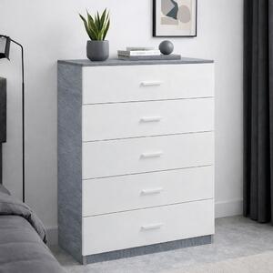 Συρταριέρα 5 Θέσεων (70x35x108) Spitishop Dama White/Cement