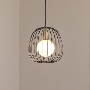 SIGMA Κρεμαστό φωτιστικό Bell S, Ø 24 cm, 1 λάμπα, μαύρο/χρυσό/λευκό, ρυθμιζόμενος, Μαύρο, Σαλόνι / τραπεζαρία, Μέταλλο, σύγχρονο