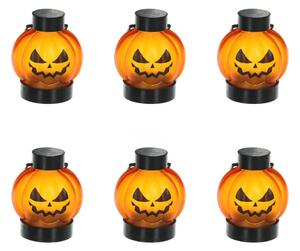 ΣΕΤ 6x LED Διακόσμηση HALLOWEEN LED/1xCR2032/θερμό λευκό κολοκύθες