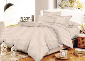 Σετ Σεντόνια ΚΟΜΒΟΣ Cotton Line Printed Dots Beige Μονά με λάστιχο 100x200+20