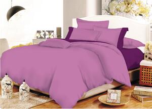 Παπλωματοθήκη ΚΟΜΒΟΣ Cotton Line Lilac-Mauve Μονόχρωμη με Φάσα Διπλή 200x240