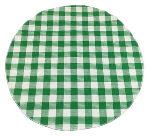 Στρογγυλά Πράσινα Καρώ Σουπλά 40cm Σετ 2Τεμ White Line - Green Plaid