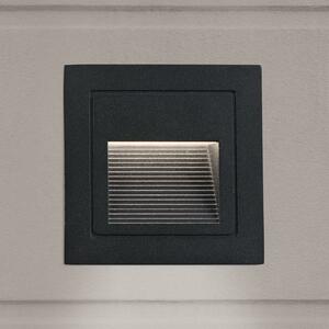 ORION Φωτιστικό τοίχου Loro LED, μαύρο, πλάτος 8,5 cm, αλουμίνιο, Μαύρο, Αλουμίνιο, σύγχρονο, Γωνιακά φωτιστικά