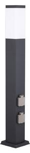 G & L Handels GmbH Φωτιστικό τοίχου 400166140, ύψος 80cm, V2A, ανθρακί, 2 πρίζες, ρυθμιζόμενος, Μαύρο, Ανοξείδωτος χάλυβας