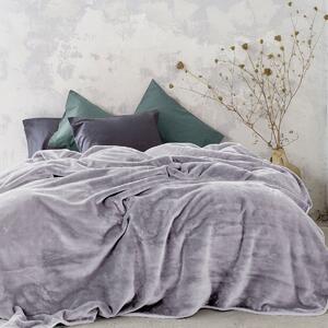 Κουβέρτα Βελουτέ Μονή (160x220) Nima Bed Linen Coperta Smoky Lilac