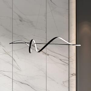 Milagro Lighting LED κρεμαστή λάμπα Sash, μέταλλο, μαύρο, 4.000 K, Μαύρο, Σαλόνι / τραπεζαρία, Μέταλλο, σύγχρονο