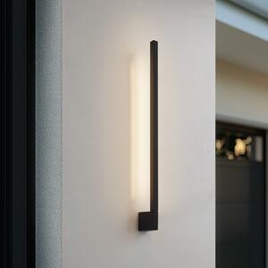 Lindby LED απλίκα Neano, 80cm, μαύρο, μέταλλο, IP54, Μαύρο, Αλουμίνιο, σύγχρονο