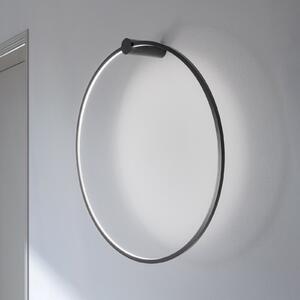 Milagro Lighting LED φωτιστικό τοίχου Saturno, μαύρο, Ø 80 cm, μέταλλο, 4.000 K, Μαύρο, Σαλόνι / τραπεζαρία, Αλουμίνιο, σύγχρονο