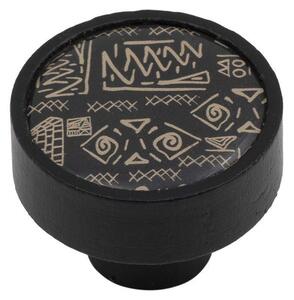 Roline 509 Πόμολο Επίπλου από Δρυς Μαύρο-Boho Φ37mm