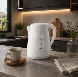 Βραστήρας Singer (SWK-WH800DOTS) 1.7L, 2200W - Λευκό