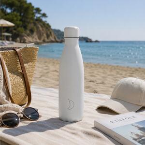 Mπουκάλι Θερμός Chilly's με χωρητικότητα 500ml και διατήρηση θερμοκρασίας 12h ζεστό / 24h κρύο - White
