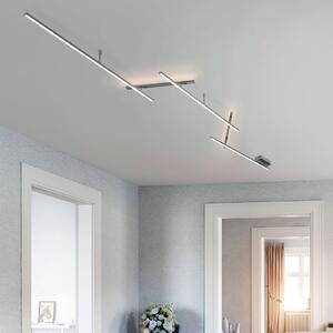 Trio Lighting Περιστρεφόμενη λάμπα οροφής LED Indira, ρυθμιστής έντασης φωτισμού, νικέλιο, ρυθμιζόμενος, Γκρι, Σαλόνι / τραπεζαρία, Μέταλλο, σύγχρονο