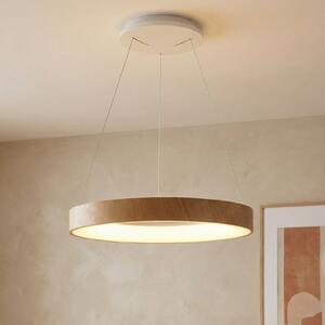 Mantra Iluminación Έξυπνη κρεμαστή λάμπα LED Niseko II, Ø 38 cm, χρώμα ξύλου, CCT, ρυθμιζόμενος, Ξύλου, Σαλόνι / τραπεζαρία, Αλουμίνιο, σύγχρονο