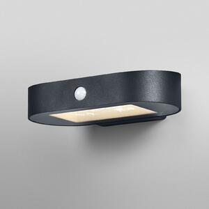 OSRAM LED αισθητήρας τοίχου ENDURA STYLE SOLAR OVAL 20 cm 830, Μαύρο, Αλουμίνιο, σύγχρονο