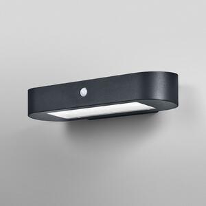 OSRAM LED αισθητήρας τοίχου ENDURA STYLE SOLAR OVAL 34 cm 830, Μαύρο, Αλουμίνιο, σύγχρονο