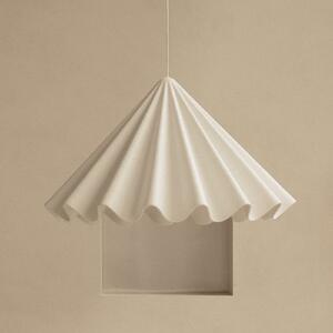 Audo Copenhagen Κρεμαστό φωτιστικό Dancing, λευκό, Ø 65 cm, τσόχα, ρυθμιζόμενος, Λευκό, Σαλόνι / τραπεζαρία, Ύφασμα / Κλωστοϋφαντουργία