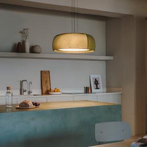 LEDS-C4 LED κρεμαστό φωτιστικό Gong, πράσινο, 2.700 K, Ø 61,2 cm, ύφασμα