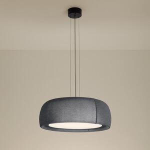 LEDS-C4 LED κρεμαστό φωτιστικό Gong, γκρι, 4.000 K, Ø 61,2 cm, ύφασμα