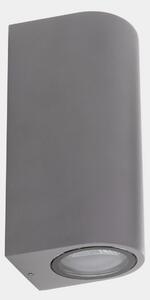 LEDS-C4 Eko Double εξωτερικός λαμπτήρας τοίχου, γκρι, πλάτος 7 cm, αλουμίνιο