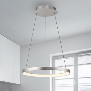 Paul Neuhaus LED κρεμαστό φωτιστικό Hoop, χρώμα αλουμινίου, Ø 57cm, ρυθμιζόμενο