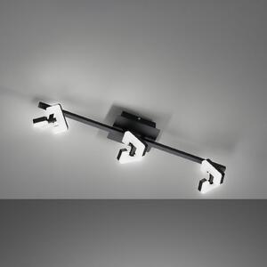 Ray LED φωτιστικό οροφής, 60 cm, 3-φωτιστικό, μαύρο, μεταλλικό