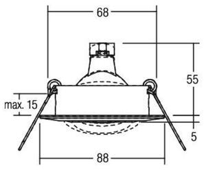 BRUMBERG LED χωνευτός προβολέας Seven-R, 3.000 K, λευκό ματ, αλουμίνιο
