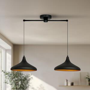 ROYALTECH Claus κρεμαστό φωτιστικό, μαύρο, μήκος 85 cm, 2-φωτο, μέταλλο, ρυθμιζόμενος, Σαλόνι / τραπεζαρία, Μέταλλο