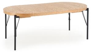INFERNO extension table, color: natural oak / black DIOMMI V-PL-INFERNO-ST