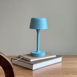 Dyberg Larsen Επαναφορτιζόμενη επιτραπέζια λάμπα LED Flow, γαλάζιο, ύψος