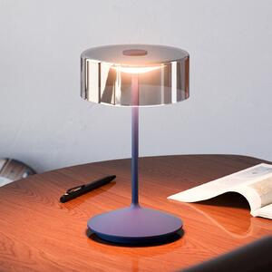 Επαναφορτιζόμενη επιτραπέζια λάμπα LED Numotion, μπλε, γυάλινη, IP54