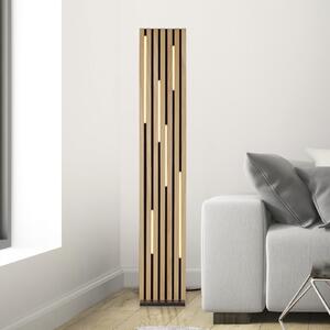 Q-Smart-Home Paul Neuhaus Smart LED φωτιστικό δαπέδου Q-Acoustic ξύλο ύψος 162 cm, ρυθμιζόμενος, Ξύλου, Σαλόνι / τραπεζαρία, Ξύλο, σύγχρονο