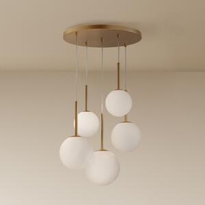 Maytoni κρεμαστό φωτιστικό Basic form, χρυσό, Ø 58 cm 5-φωτο, γυαλί, ρυθμιζόμενος, Χρυσό / Ορείχαλκου, Σαλόνι / τραπεζαρία, Γυαλί, σύγχρονο, Σφαίρα