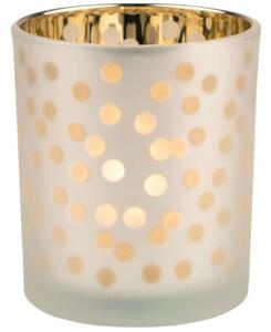 Χριστουγεννιάτικο Κηροπήγιο Για Ρεσώ Glossy Light Dots RD0090661 Φ7,3x8cm Clear-Gold Raeder