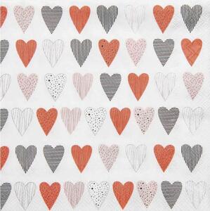 Χαρτοπετσέτα Cocktail Hearts (Σετ 20Τμχ) RD0014481 25x25cm Multi Raeder