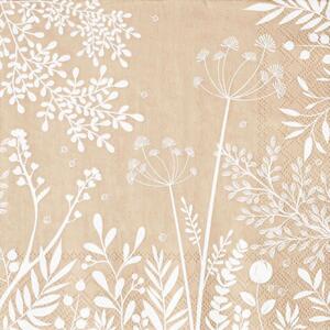 Χαρτοπετσέτα Wondergarden (Σετ 20Τμχ) RD0016850 33x33cm Beige-White Raeder