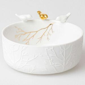 Διακοσμητικό Μπωλ Birds RD0011326 Φ12x6cm White-Gold Raeder