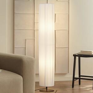 Lindby Φωτιστικό δαπέδου Virelle, λευκό, ύφασμα, ύψος 117 cm, E27, Λευκό, Σαλόνι / τραπεζαρία, Ύφασμα / Κλωστοϋφαντουργία