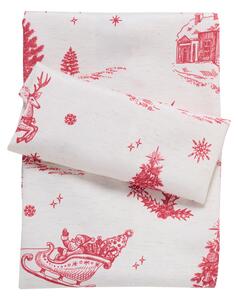 Χριστουγεννιάτικο runner 45x140 das home christmas line 0772 ecru/red 100% polyester